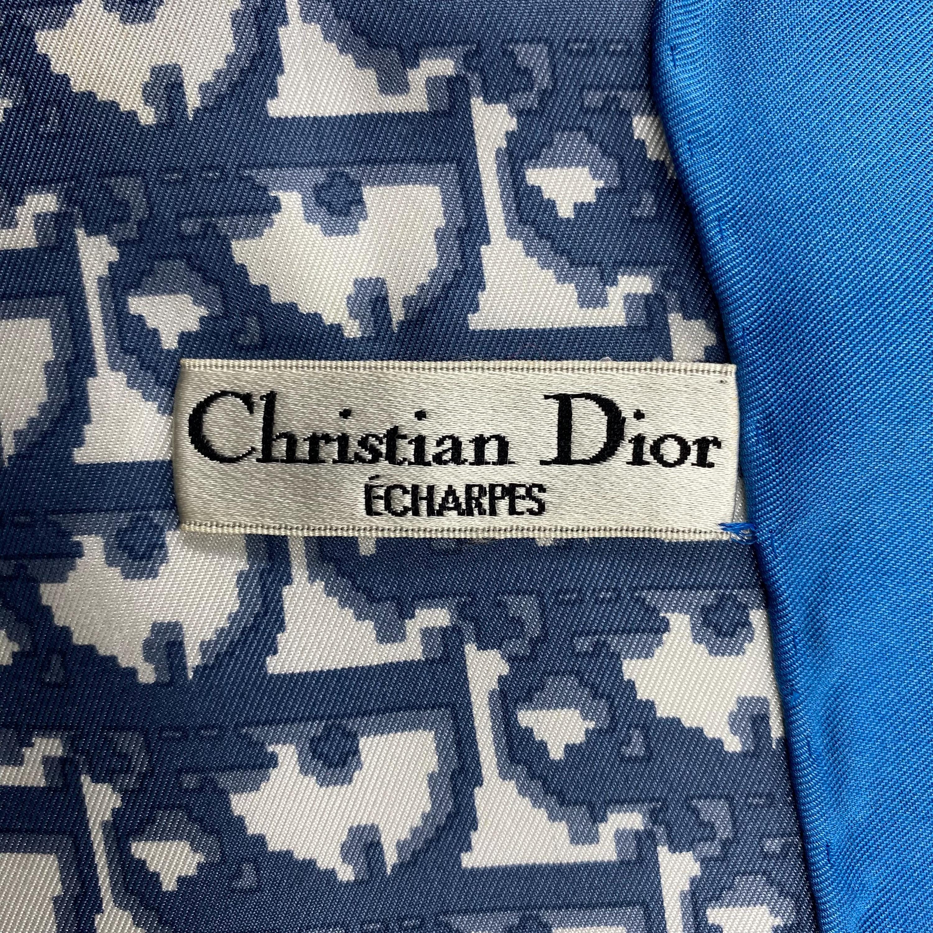 Vintage Christian Dior Silk Scarf Christian Dior Oblique Silk