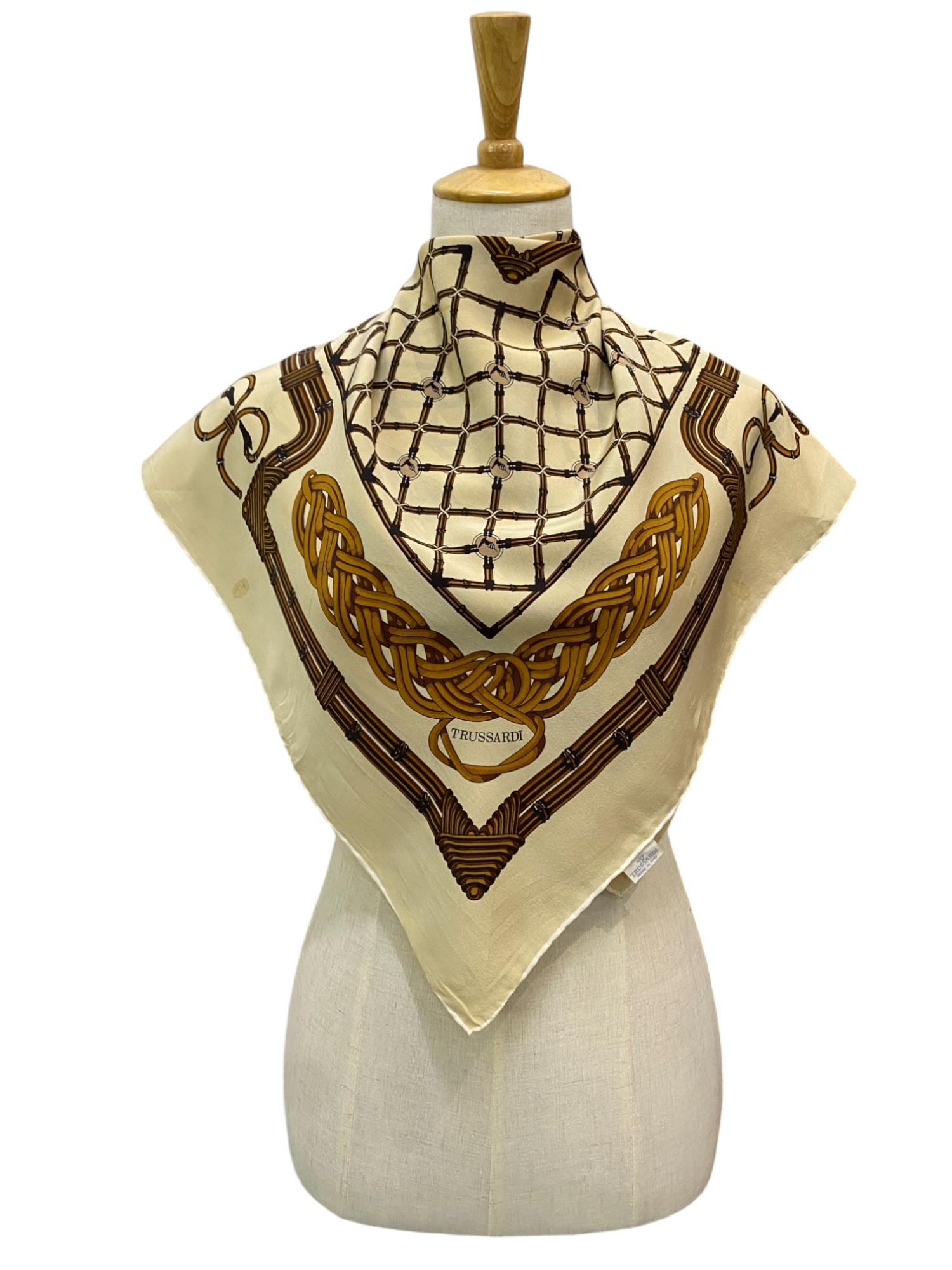 Vgt  Trussardy 100% silk Scarf satin// chiffon, 34\
