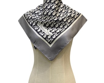Vintage Christian Dior Silk Scarf Neckerchief Neckwear Muffler