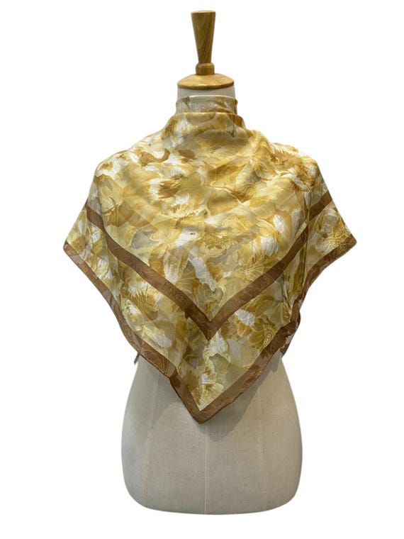 Vintage Lancetti Silk Scarf, Twill Silk Scarf, Vintage Silk
