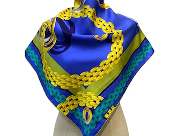 カルティエ シルクスカーフ：トリニティリング＆パンテールデザイン