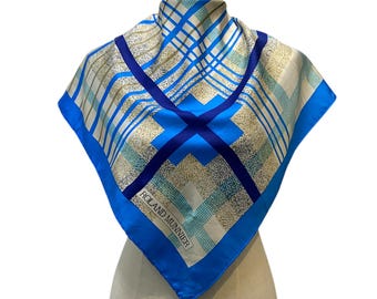 LumiSyne Foulards En Soie Pour Femme - Carré Imprimé Vintage Chaîne Ou Fleur - Écharpe Légère Et Douce