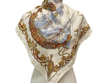 Vintage Silk Scarf, Twill Silk Scarf, Vintage Silk Muffler, Vintage Neck Scarf, Vintage Neck Accessories, Vintage Italian Silk Scarf