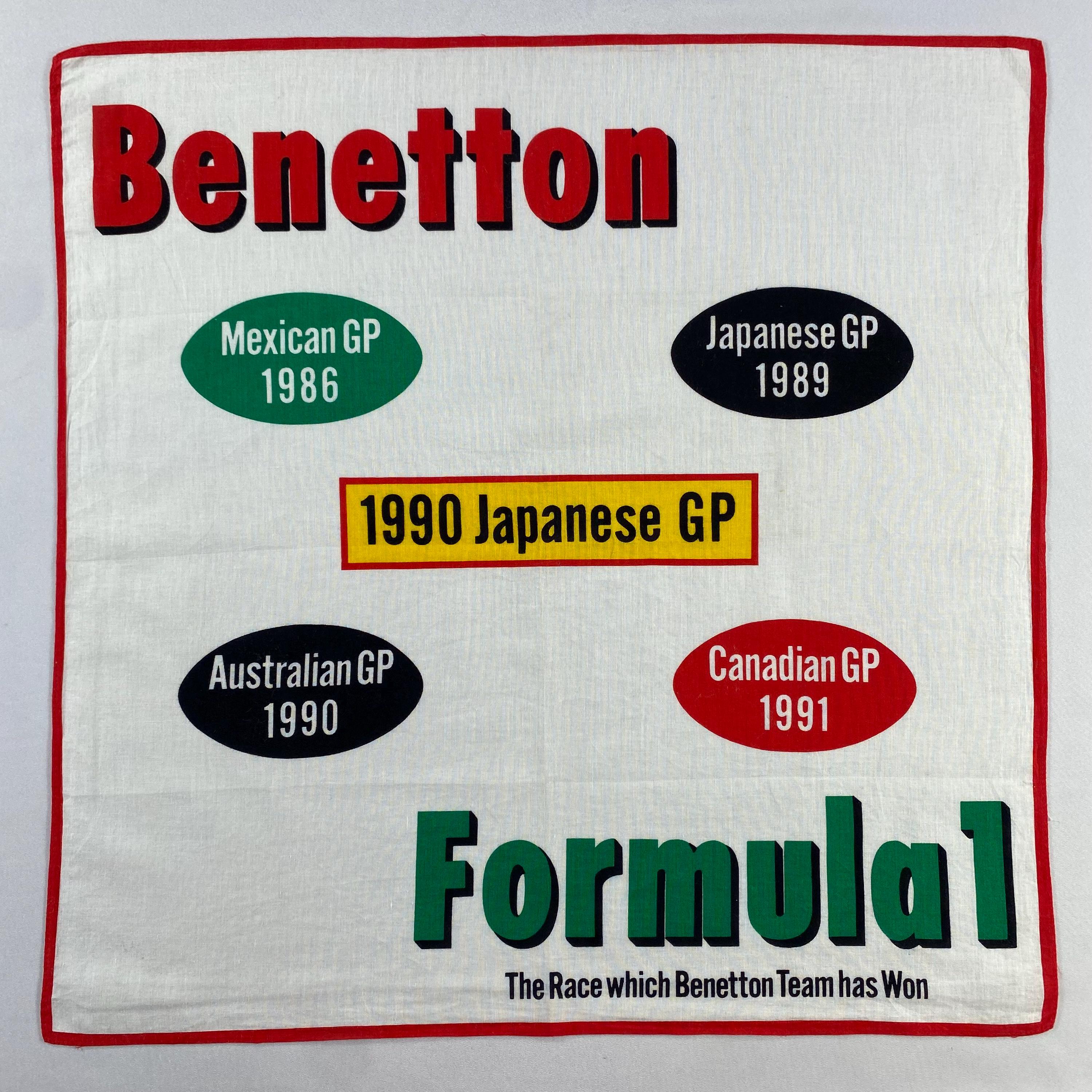 Fazzoletto Vintage Benetton Formula, Bandana di Cotone, Fazzoletto