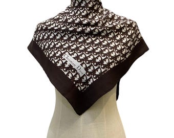 Vintage Christian Dior Trotter Silk Scarf Christian Dior Oblique