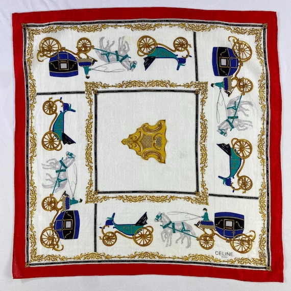 Vintage Celine Handkerchief, Celine Bandana, Vintage Celine