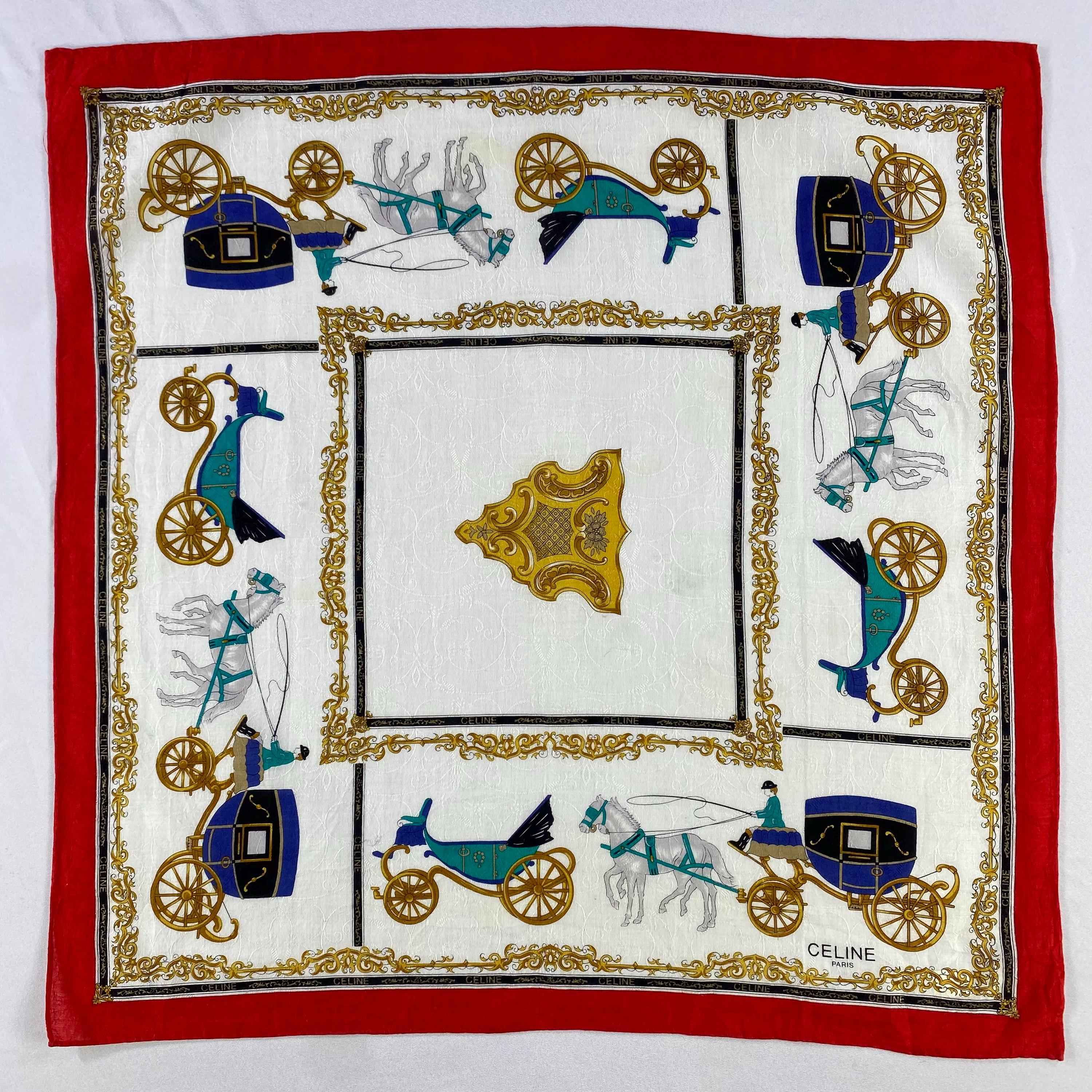 スカーフ CELINE BANDANA IN COTTON Celine Cotton Bandana Scarf – Triomphe Print – Rarr.vintage