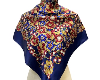 Vintage Chanel Silk Scarf , Chanel Silk Muffler, Vintage Chanel