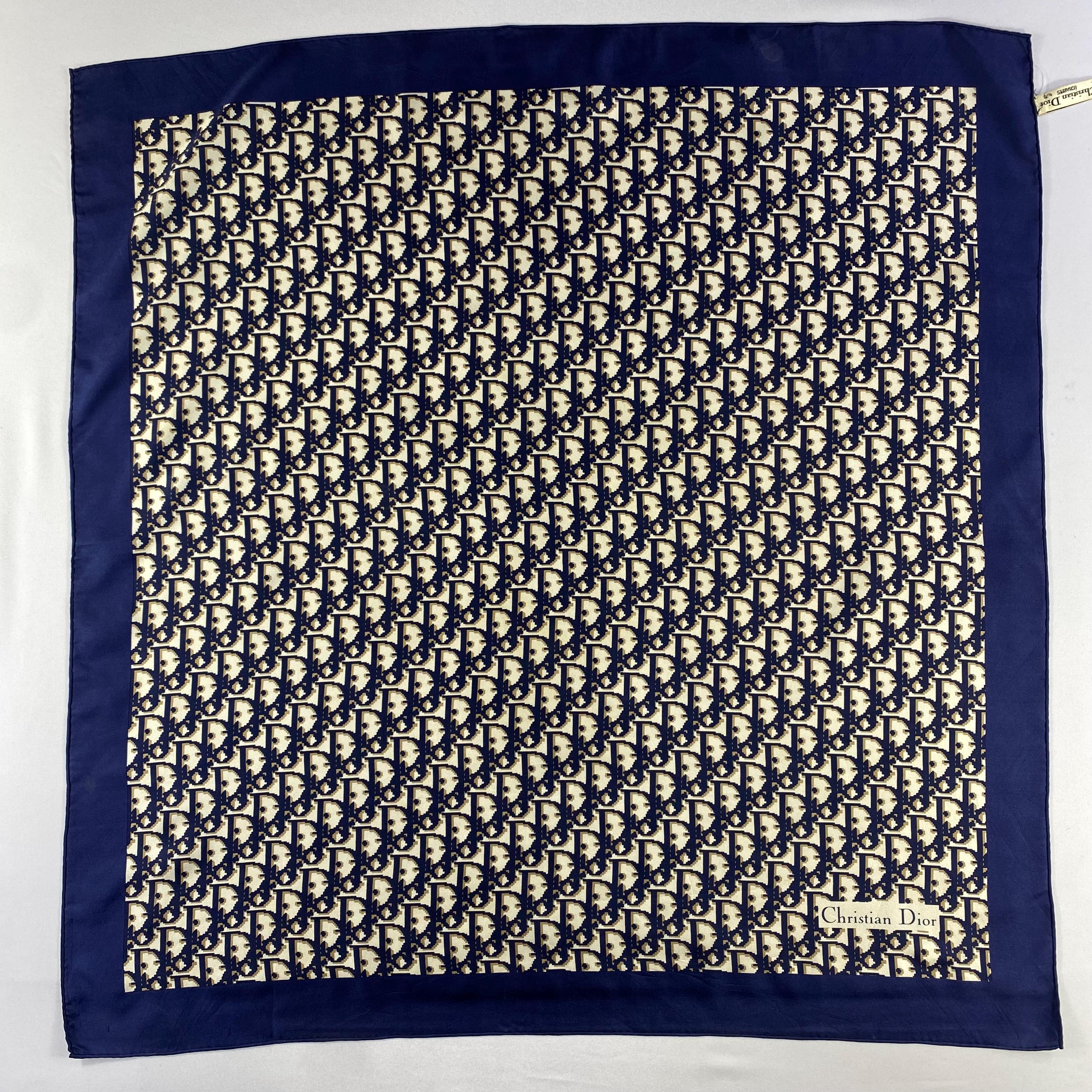 Vintage Christian Dior Trotter Silk Scarf Christian Dior Oblique