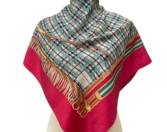 Vintage Silk Scarf, Twill Silk Scarf, Vintage Silk Muffler, Vintage Neck Scarf, Vintage Neck Accessories, Vintage Italian Silk Scarf