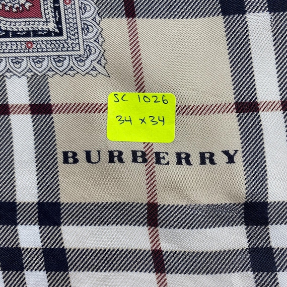 Vintage Burberry Silk Scarf, Burberry Silk Muffler, Vintage