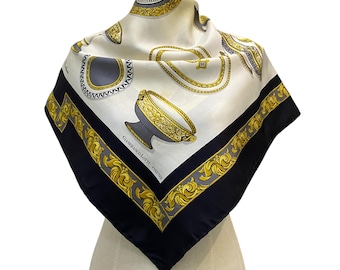 Vintage Silk Scarf, Twill Silk Scarf, Vintage Silk Muffler