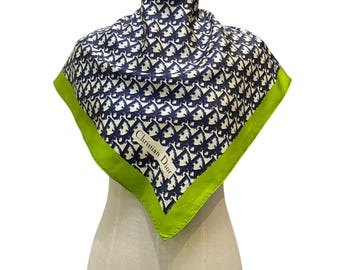 Vintage Christian Dior Silk Scarf Christian Dior Oblique Silk Muffler Christian Dior Silk Head Scarf Vintage Dior Scarf Dior Scarf