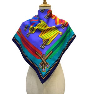 Vintage Hermes Les Sangles Silk Scarf Hermes Silk Scarf Vintage Hermes Foulards Hermes Square Scarf Vintage Hermes Silk Shawl Hermes 34