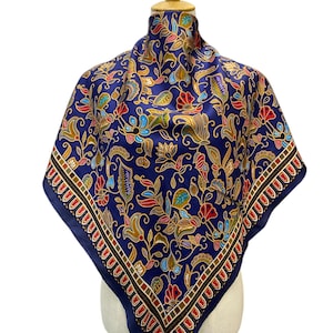 Vintage Silk Scarf, Twill Silk Scarf, Vintage Silk Muffler, Vintage Neck Scarf, Vintage Neck Accessories, Vintage Italian Silk Scarf