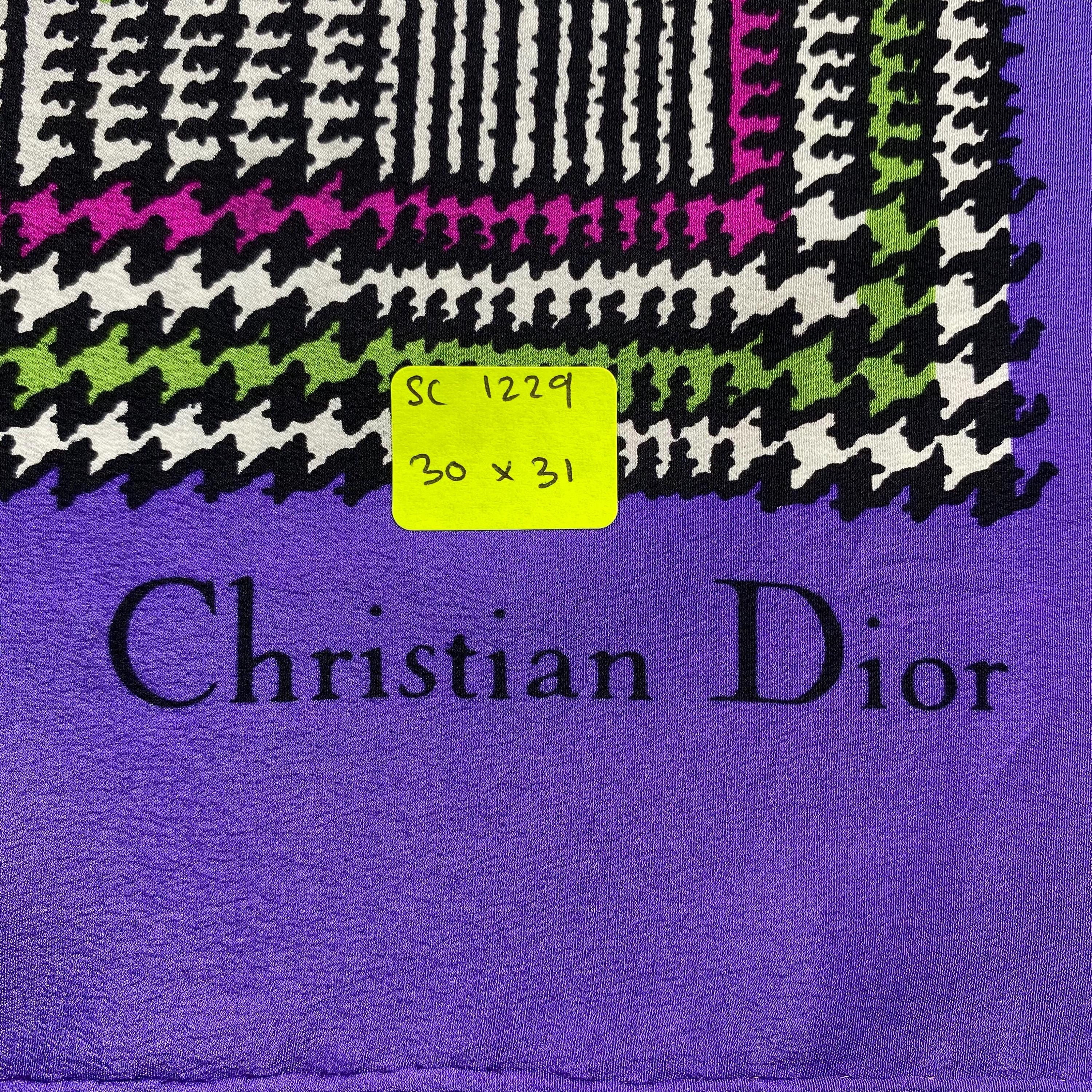 Vintage Christian Dior Silk Scarf Christian Dior Oblique Silk