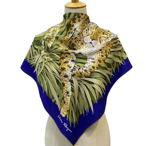 Vintage Salvatore Ferragomo Silk Stole,Salvatore Ferragomo Silk Scarf, Ferragomo Silk Muffler, Salvatore Ferragomo Floral Scarf