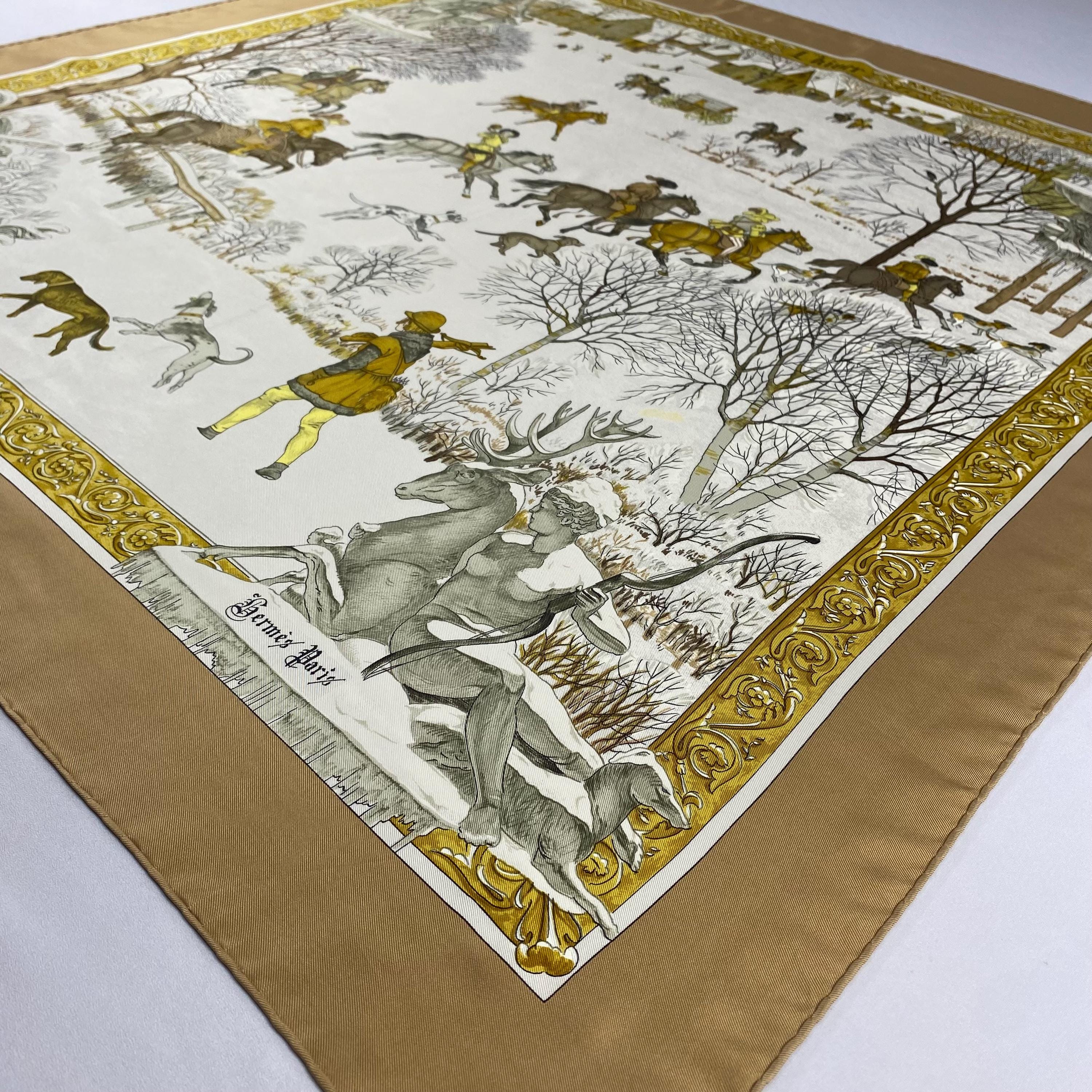 Vintage Hermes L Hiver Silk Scarf Hermes Silk Scarf Vintage Hermes