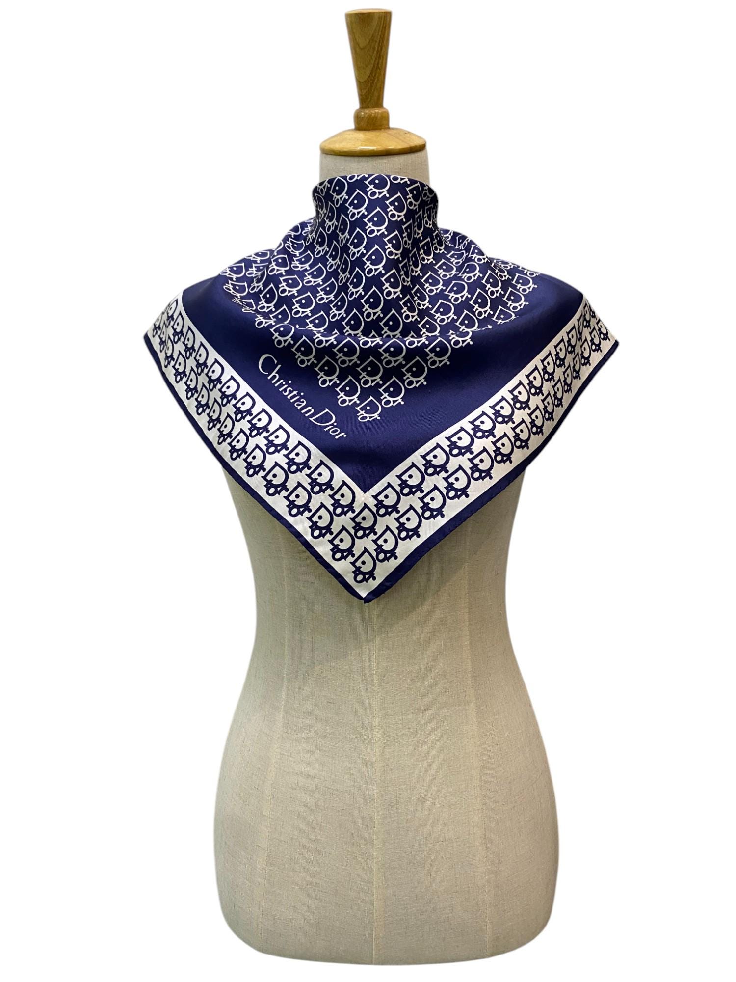 Christian Dior 80s vintage scarf スカーフ Vintage Christian Dior Trotter Silk Scarf Christian Dior Oblique