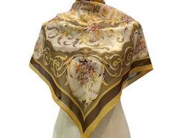 Vintage Ralph Lauren Silk Scarf, Ralph Lauren Silk Shawl, Ralph Lauren Silk Muffler, Ralph Lauren Scarf, Ralph Lauren Silk Neck scarf