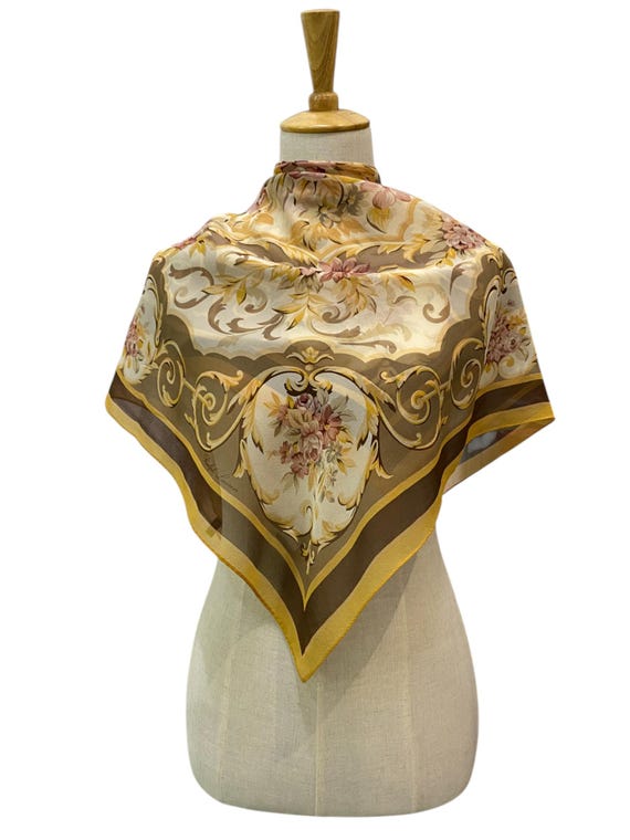 希少 80s Italy製 Ralph Lauren Vintage Scarf Vintage Ralph Lauren Silk Scarf, Ralph Lauren Silk Shawl, Ralph