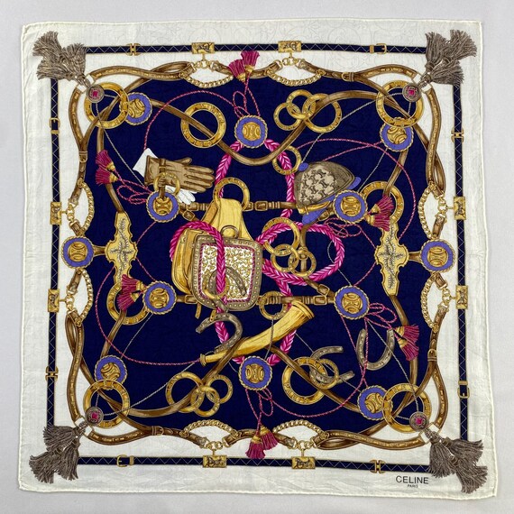 Celine equestrian handkerchief  bandana FREE S/H 10% OFF] Thailand Celine Vintage Handkerchief  main image 3