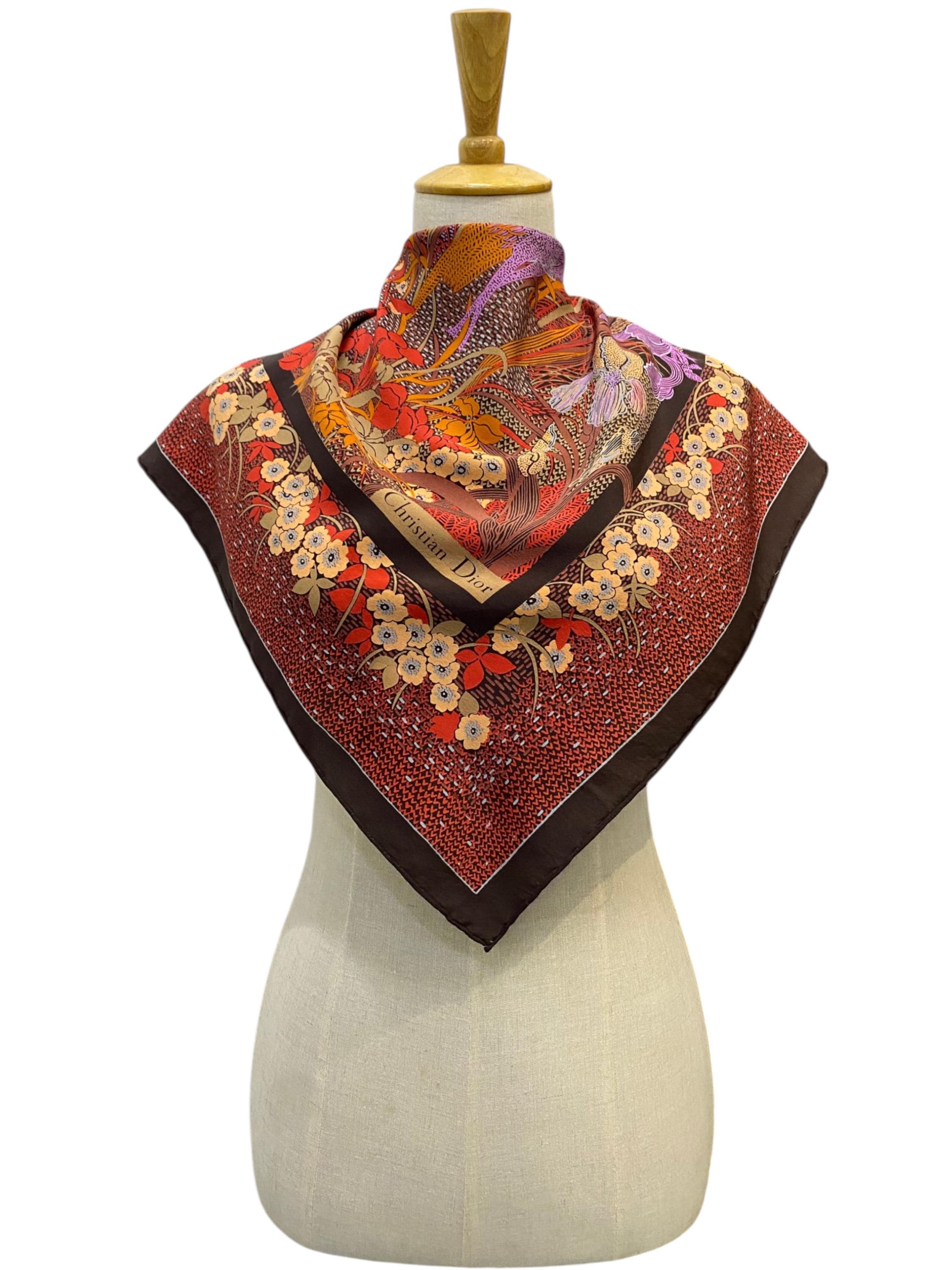 Vintage Christian Dior Silk Scarf Christian Dior Shawl Dior Silk