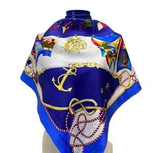 Vintage Lancel Silk Scarf Floral Scarf Foulards Neck Scarf Neckwear Classic Scarves Silk Accessories Women Summer Vintage Abstract Scarves