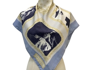Vintage Christian Dior Trotter Silk Scarf Christian Dior Oblique