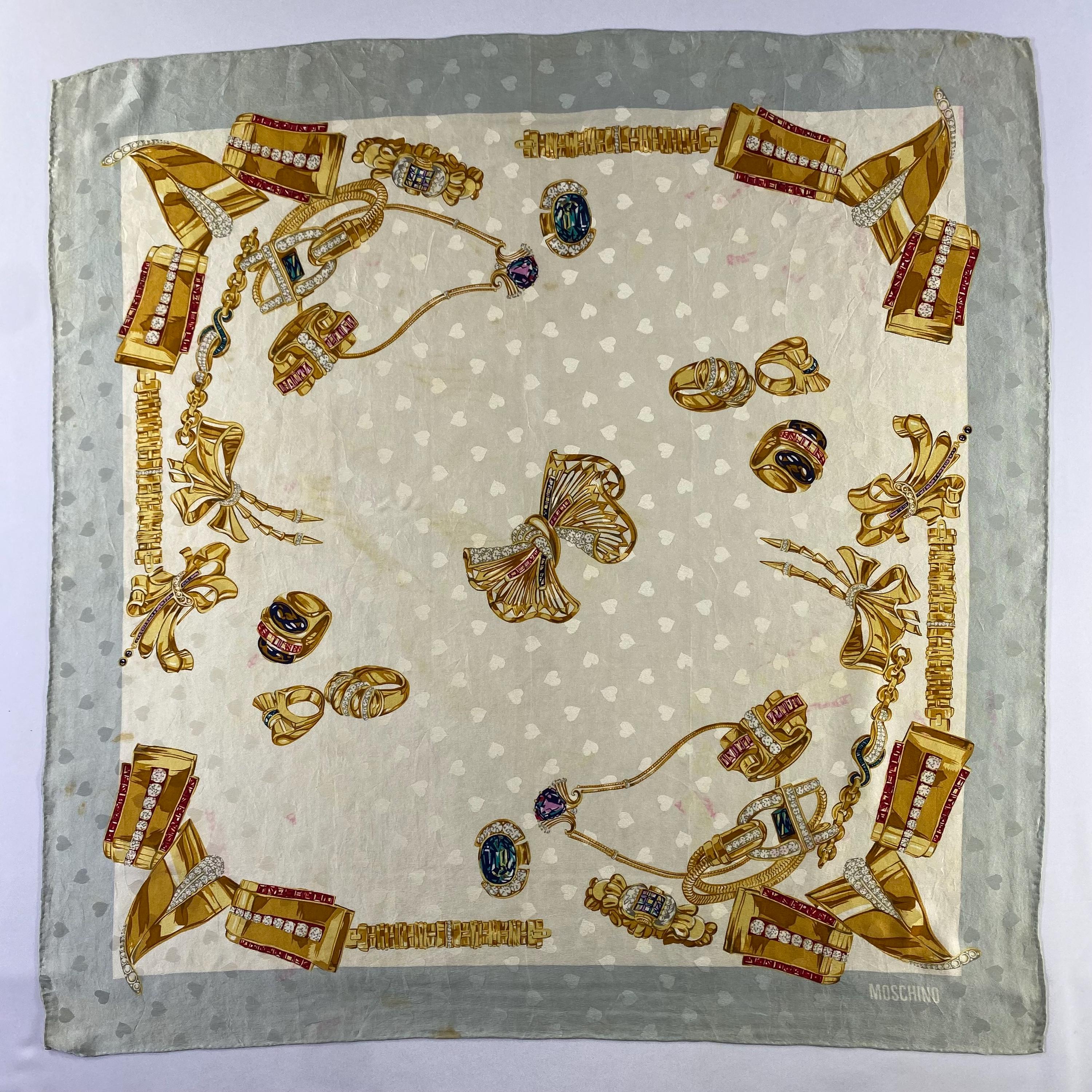 Vintage Moschino Silk Scarf Moschino Silk Muffler Vintage