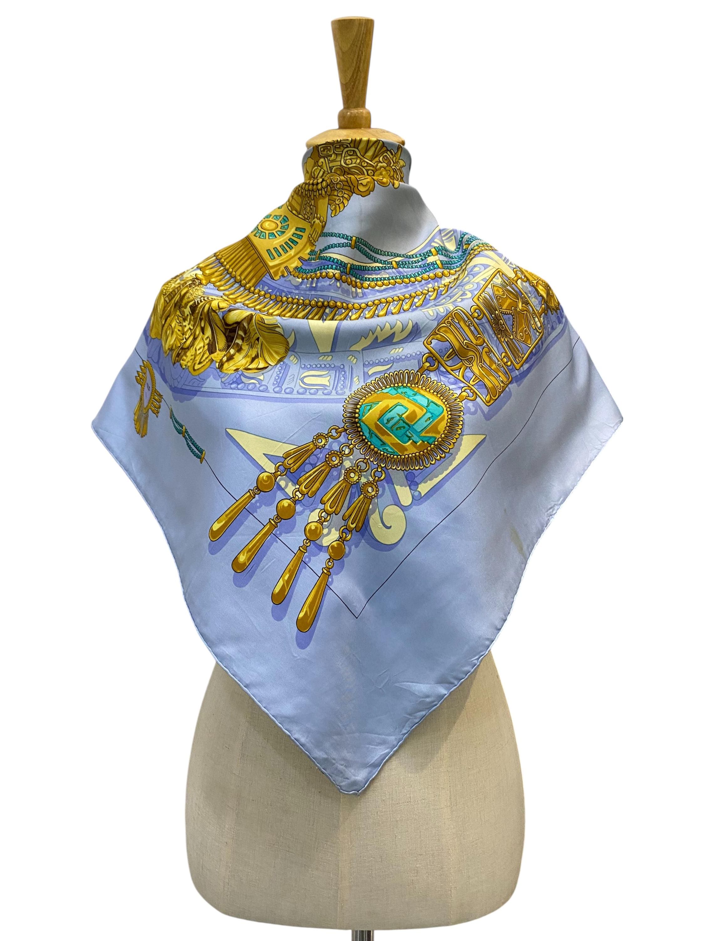 小物 used vintage HERMES scarf Vintage Hermes Mexique Silk Scarf Hermes Silk Scarf Vintage Hermes