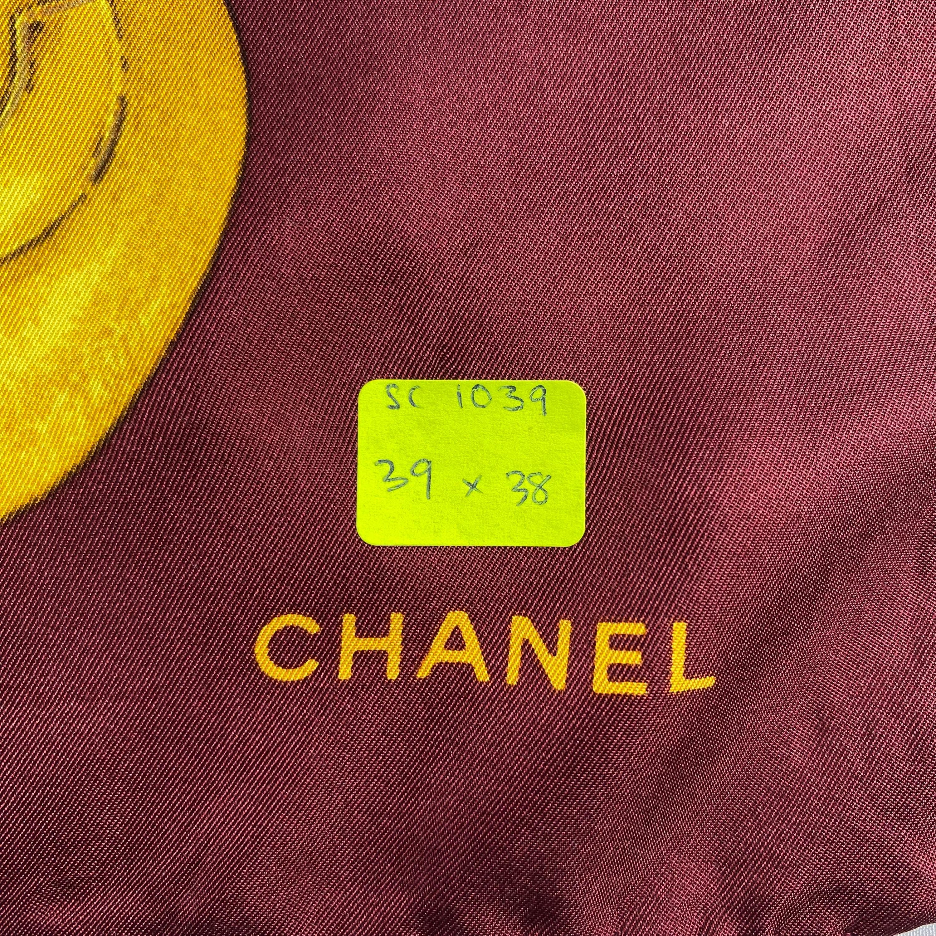Vintage Chanel Silk Scarf , Chanel Silk Muffler, Vintage Chanel
