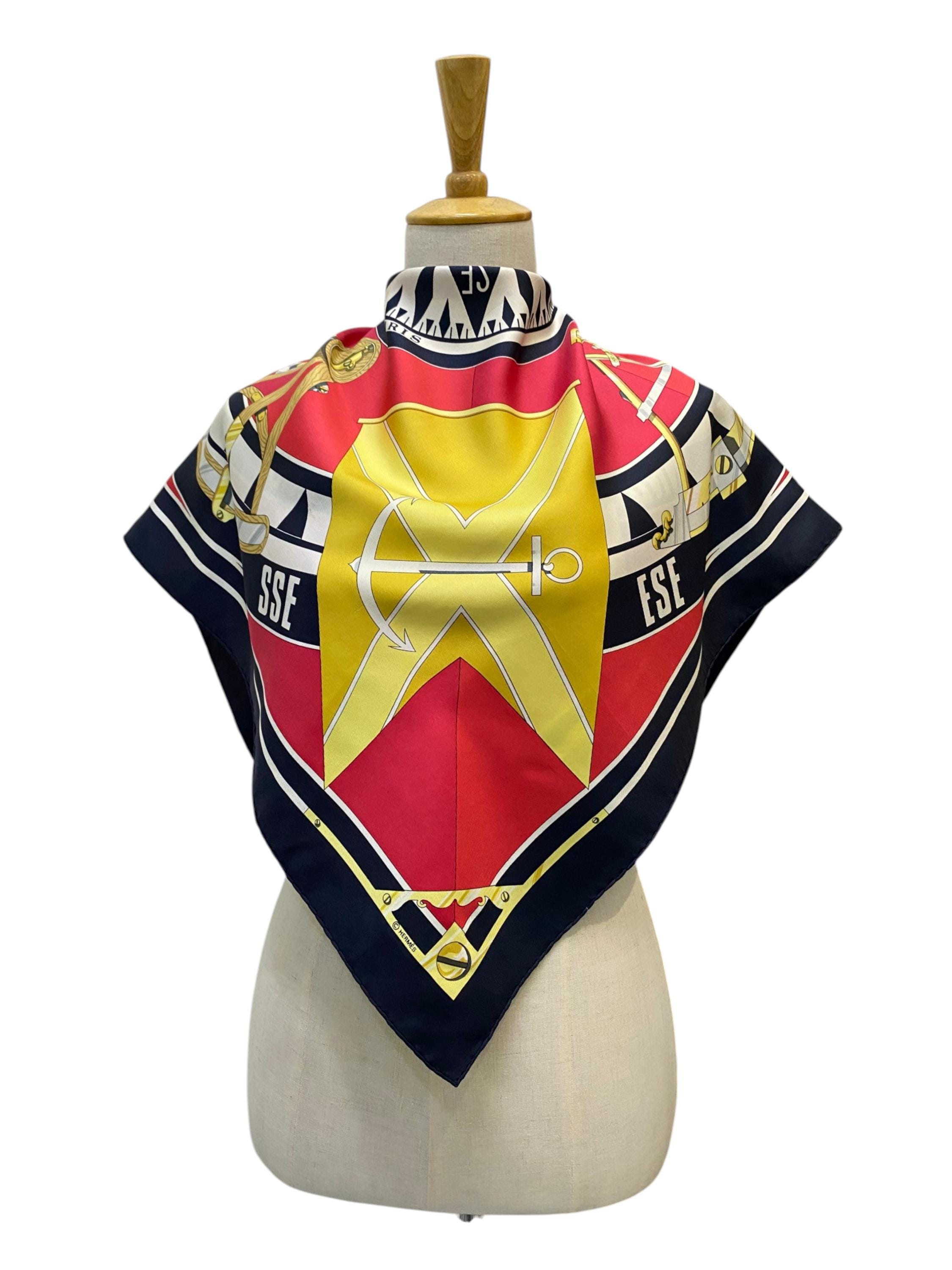 Vintage Hermes Sextants Silk Scarf Hermes Silk Scarf Vintage