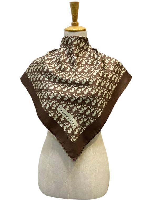 Christian Dior ヴィンテージ　トロッターマフラー Vintage Christian Dior Trotter Silk Scarf Christian Dior Oblique