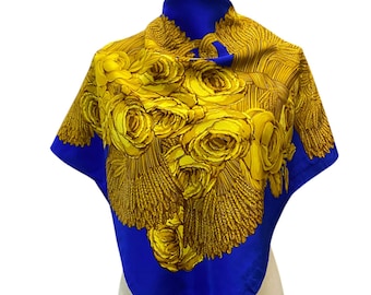 Bufanda de seda vintage de Chanel, bufanda de seda de Chanel, chal vintage de Chanel, pañuelo de seda de Chanel, bufanda vintage de Chanel, bufanda de Chanel París