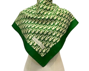 Vintage Christian Dior Trotter Silk Scarf Christian Dior Oblique