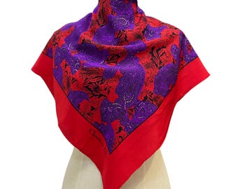 Vintage Christian Dior Silk Scarf Christian Dior Oblique Silk Muffler Christian Dior Silk Head Scarf Vintage Dior Scarf Dior Scarf