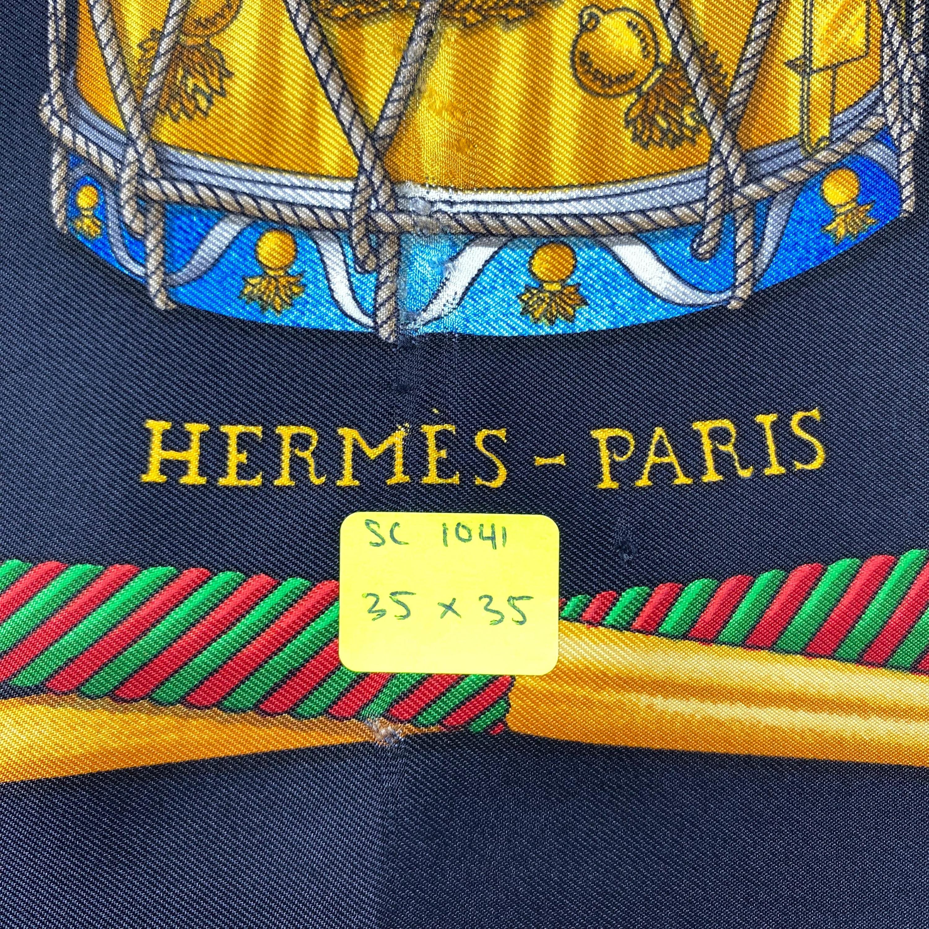 Vintage Hermes Les Tambours Silk Scarf Hermes Silk Scarf Vintage