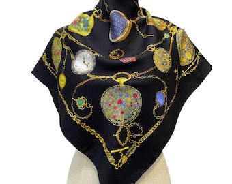 Vintage Gucci Silk Scarf Gucci Silk Muffler Gucci Neck Scarf Gucci