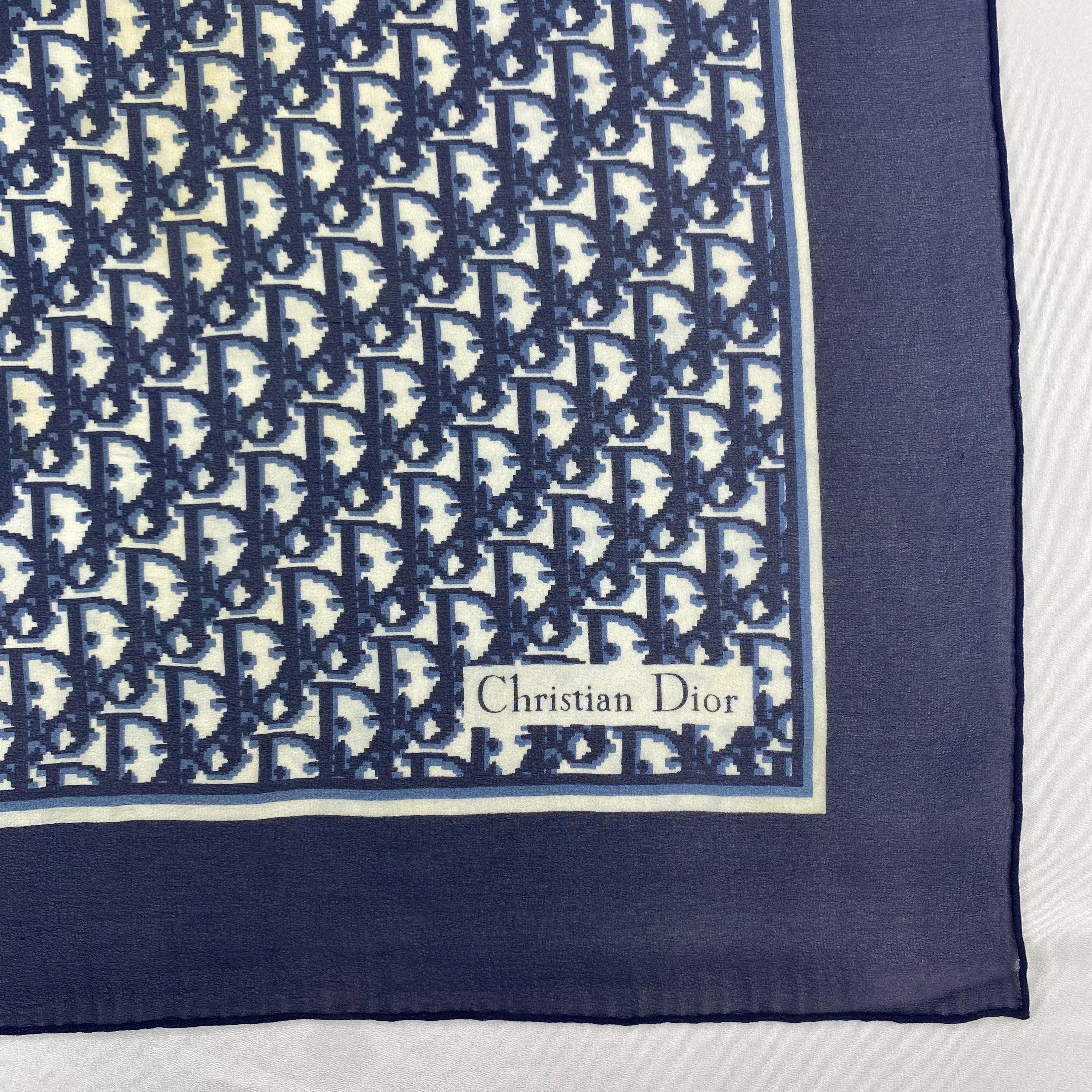 Vintage Christian Dior Trotter Silk Scarf Christian Dior Oblique