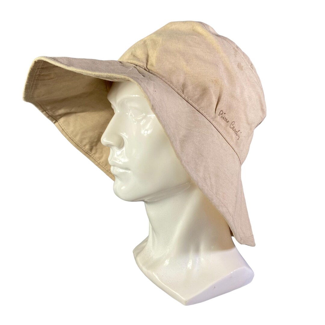 VTG 80\'s Classic Pierre Cardin Woven Bucket Hat /Cap Creme OS VTG 80 main image 4
