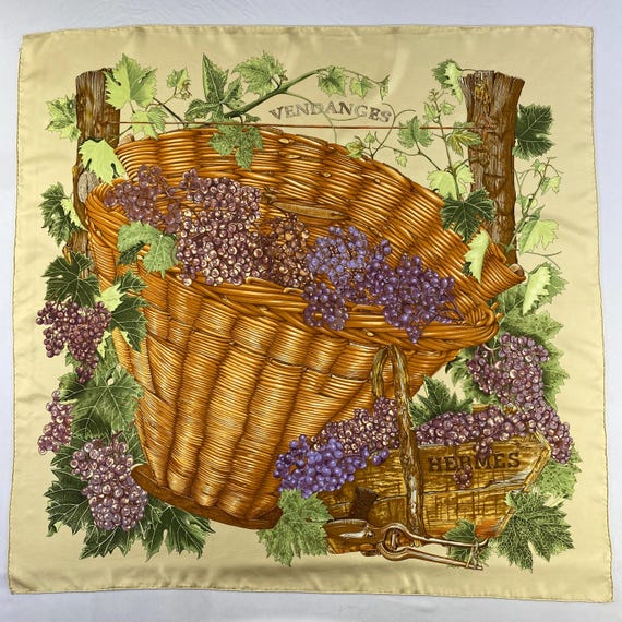 Vintage Hermes Vendanges Silk Scarf Hermes Silk Scarf Vintage