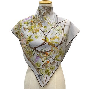Vintage Silk Scarf, Twill Silk Scarf, Vintage Silk Muffler, Vintage Neck Scarf, Vintage Neck Accessories, Vintage Italian Silk Scarf