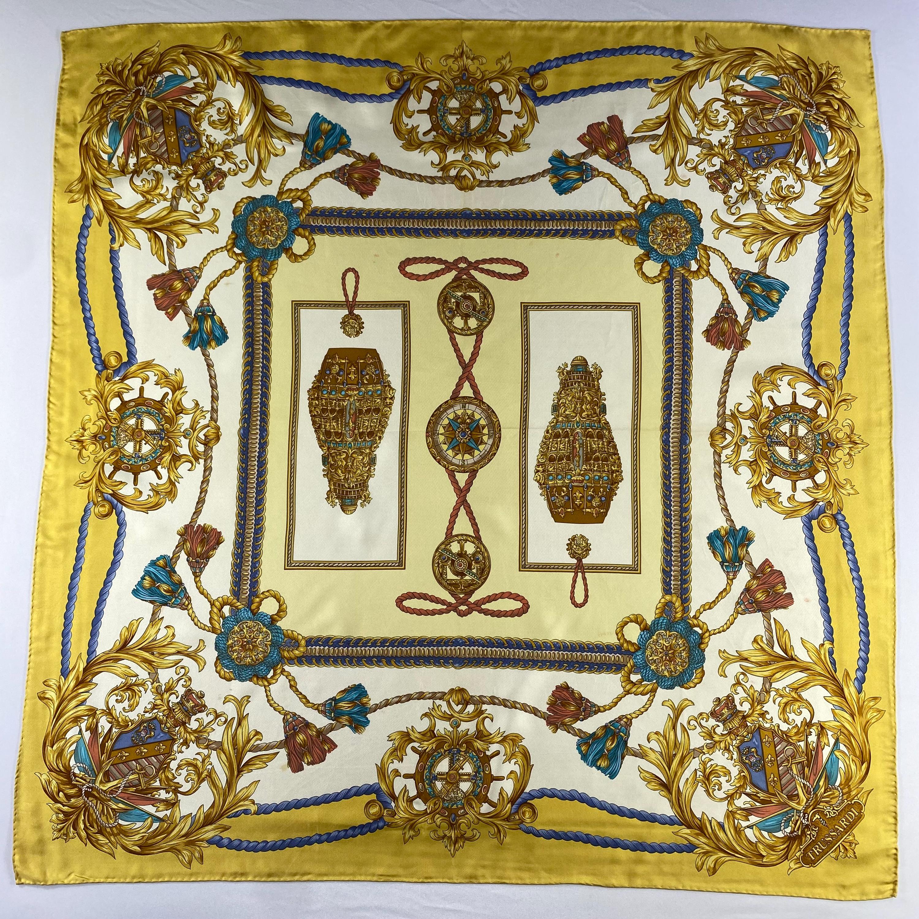 Vintage Trussardi Silk Scarf Trussardi Silk Muffler Vintage Silk