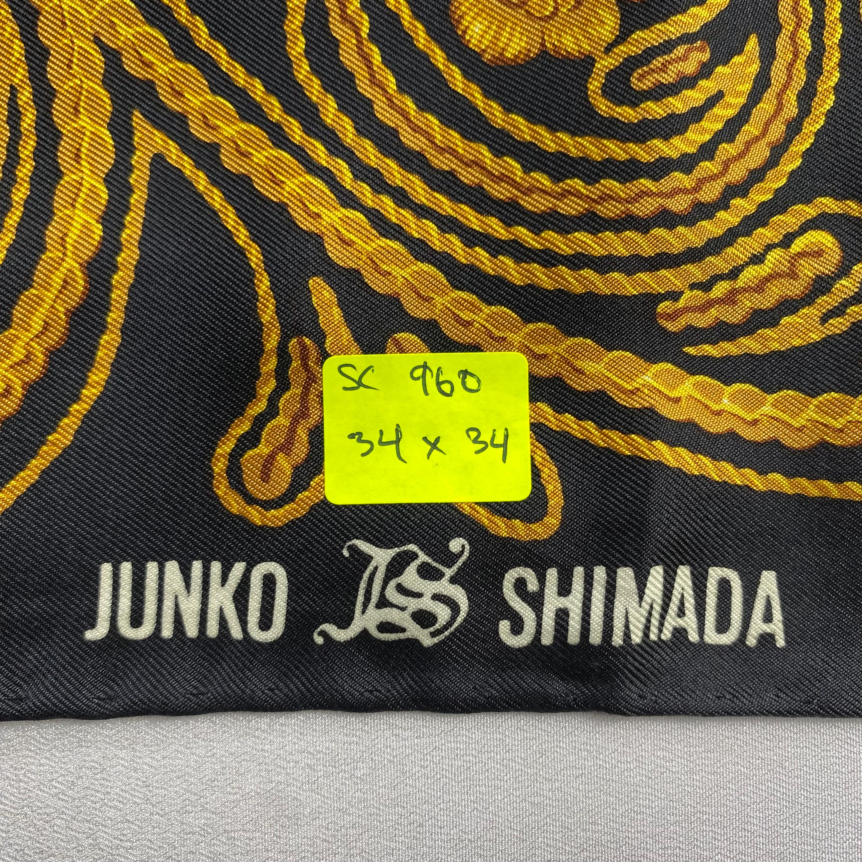 Vintage Junko Shimada Silk Scarf Floral Scarf Foulards Neck Scarf