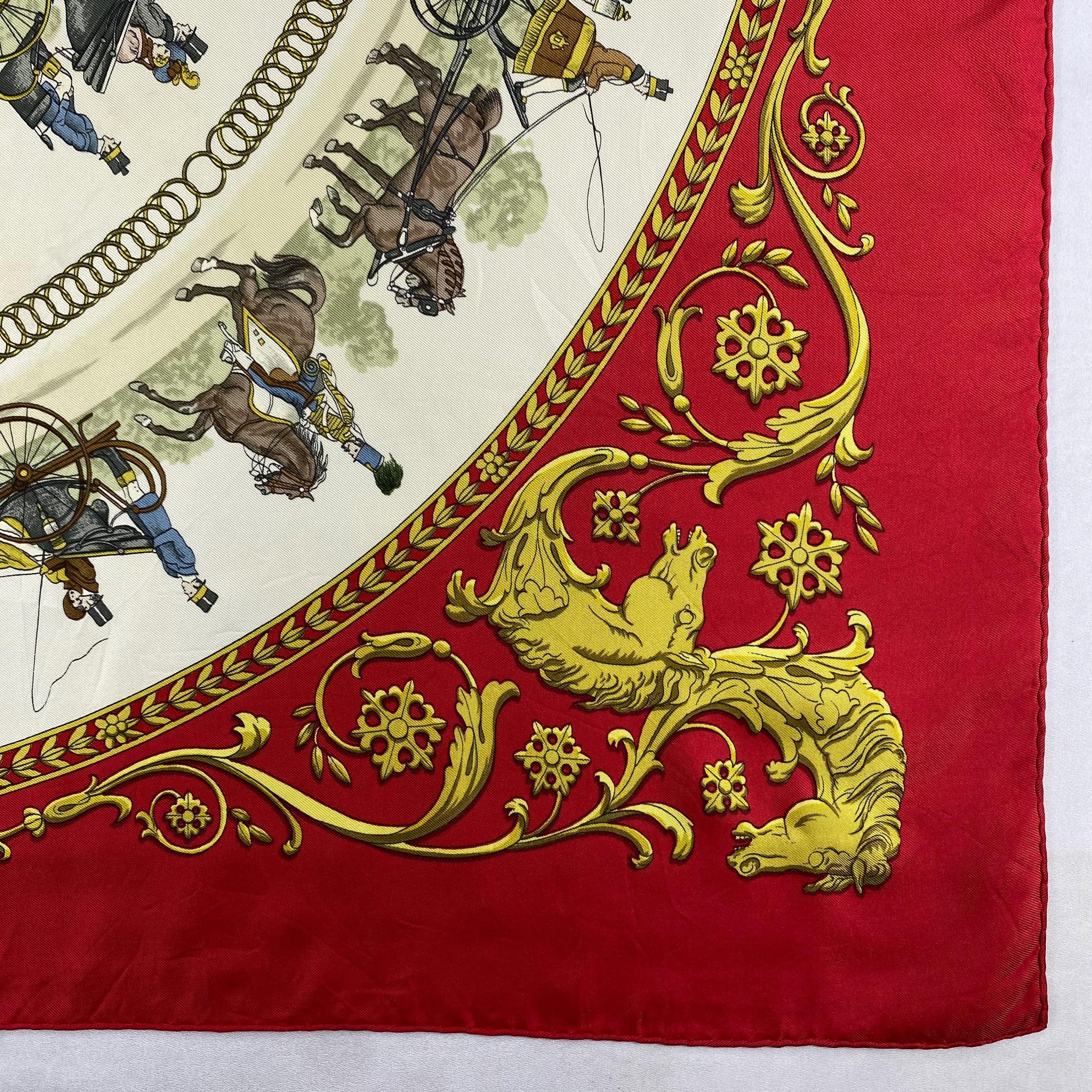 Vintage Hermes La Promenade De Longchamps Silk Scarf Hermes Silk
