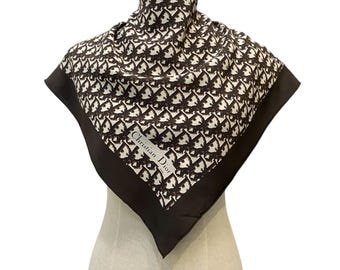 Vintage Christian Dior Trotter Silk Scarf Christian Dior Oblique