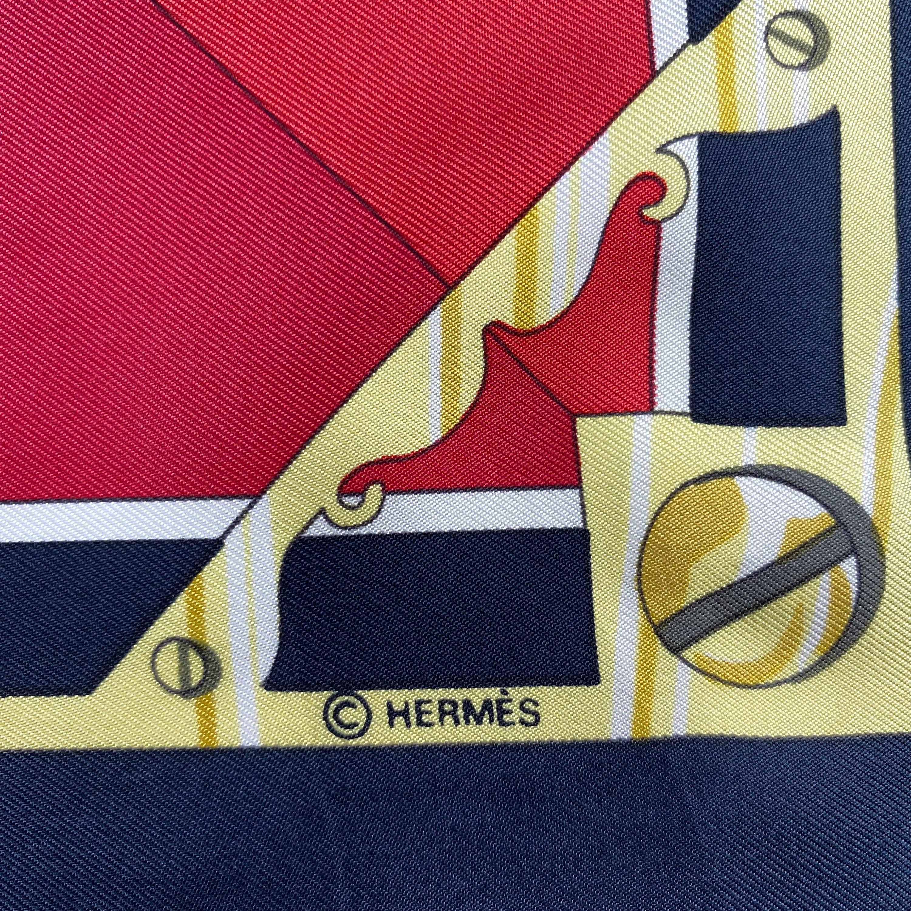 Vintage Hermes Sextants Silk Scarf Hermes Silk Scarf Vintage