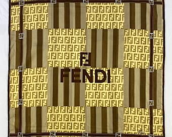 Vintage Fendi Handkerchief Pocket Square Fendi Zucca Bandana Vintage Fendi Roma Abstract Cotton Handkerchief Head Bandana Square Scarf