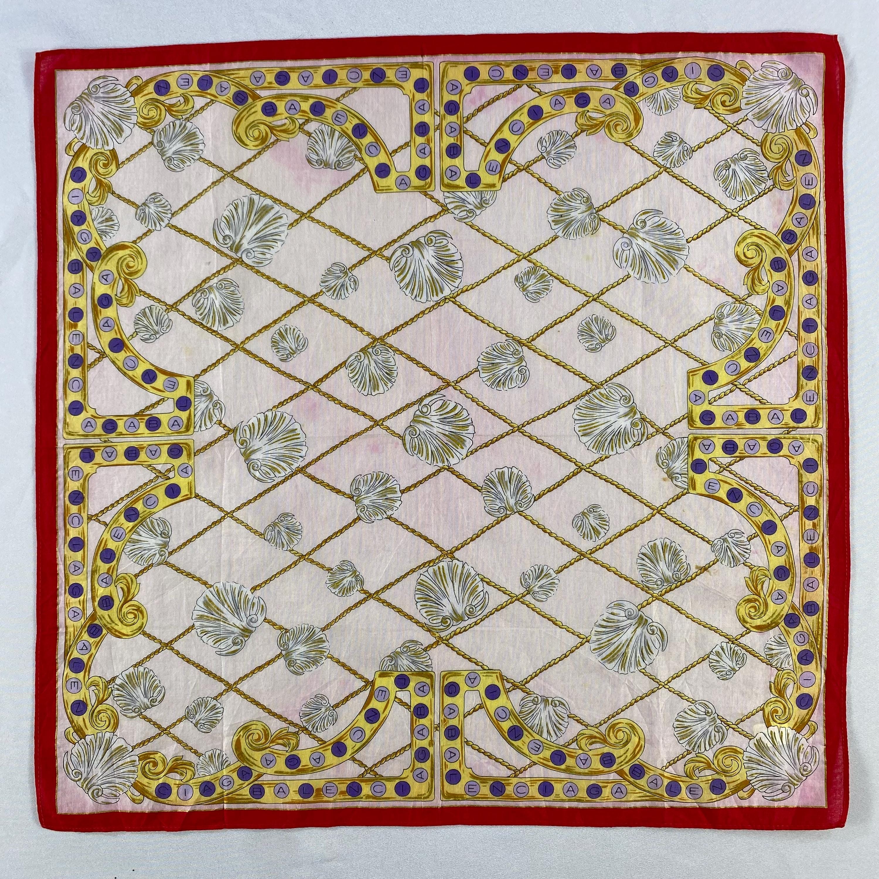 Vintage Balenciaga Handkerchief, Cotton Bandana, Vintage Paisley 